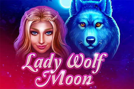 Slot Lady Wolf Moon da BGaming com lobo e lua cheia